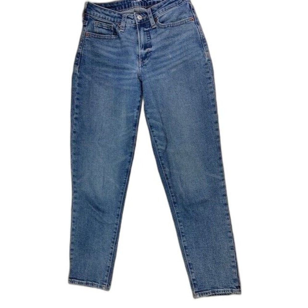 Old Navy Size 0 Womens Jeans High Rise Curvy Straight Stretch Med Wash